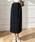 ロングスカート ミモレ丈 秋冬服 韓国風 レディースニットスカート 無地 オフィスカジュアル リブニット 伸縮性 着やせ ウエストゴム タイトスカート ベーシック 77RR-001