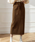 ロングスカート ミモレ丈 秋冬服 韓国風 レディースニットスカート 無地 オフィスカジュアル リブニット 伸縮性 着やせ ウエストゴム タイトスカート ベーシック 77RR-001