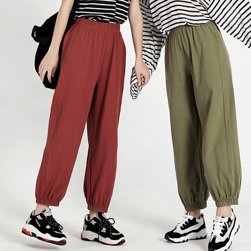 ジョガーパンツ スウェットパンツ 春夏 ボトムス レディース 九分丈 裾絞り ゆったり ズボン ウエストゴム 部屋着 77RTENG-004