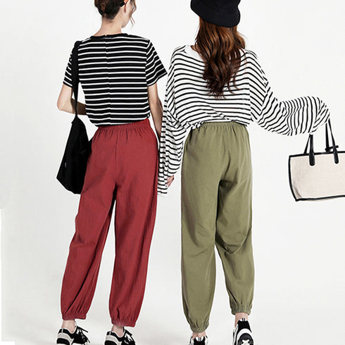 ジョガーパンツ スウェットパンツ 春夏 ボトムス レディース 九分丈 裾絞り ゆったり ズボン ウエストゴム 部屋着 77RTENG-004