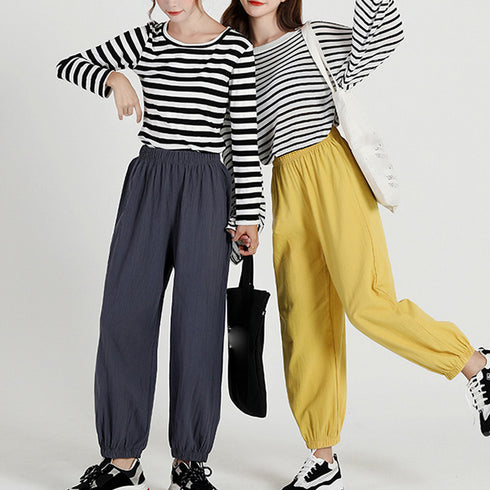 ジョガーパンツ スウェットパンツ 春夏 ボトムス レディース 九分丈 裾絞り ゆったり ズボン ウエストゴム 部屋着 77RTENG-004