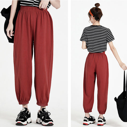 ジョガーパンツ スウェットパンツ 春夏 ボトムス レディース 九分丈 裾絞り ゆったり ズボン ウエストゴム 部屋着 77RTENG-004