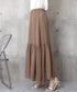 ロングスカート シフォン 裏地付き 春夏 ティアードスカート ウエストゴム 韓国風 フレアスカート フェミニン Aライン マキシスカート ギャザー入り 体型カバー 77RTENG-009