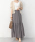 ロングスカート シフォン 裏地付き 春夏 ティアードスカート ウエストゴム 韓国風 フレアスカート フェミニン Aライン マキシスカート ギャザー入り 体型カバー 77RTENG-009