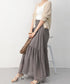 ロングスカート シフォン 裏地付き 春夏 ティアードスカート ウエストゴム 韓国風 フレアスカート フェミニン Aライン マキシスカート ギャザー入り 体型カバー 77RTENG-009
