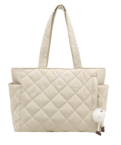 トートバッグ キルティングバッグ 大容量 レディース 2way鞄 チャーム付き マザーズバッグ 軽量 スクエアバッグ A4サイズ 通勤通学 肩掛けバッグ 韓国風 77SHBO-001