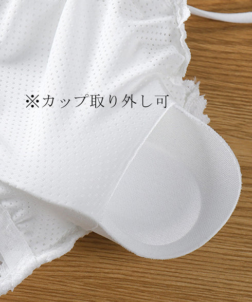 インナー パッド付き ノンワイヤー インナー パッド付き ノンワイヤー 韓国風 透け 肌着 バックレース 背中見せ 77XF-006