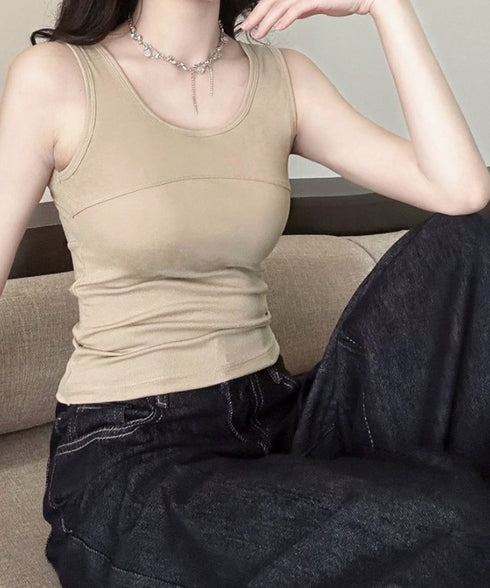 タンクトップ カップ付き インナーウェア 背中見せタンク レディース ノンワイヤー セクシー 夏服 ノースリーブトップス バックオープン 重ね着 カジュアル 肌着 77XF-016