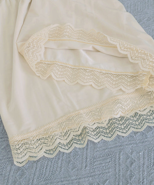 ペチコート レース切り替え下着 見せパン ウエストゴム ペチコートパンツ サラサラ 涼しい キュロット ショート丈 チラ見え防止 インナーウェア 楽ちん 薄手肌着 77XF-018