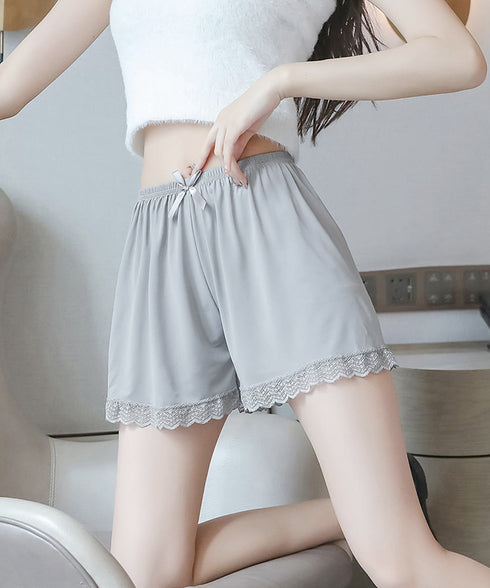 ペチコート レース切り替え下着 見せパン ウエストゴム ペチコートパンツ サラサラ 涼しい キュロット ショート丈 チラ見え防止 インナーウェア 楽ちん 薄手肌着 77XF-018