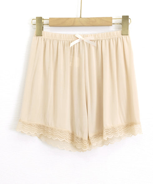 ペチコート レース切り替え下着 見せパン ウエストゴム ペチコートパンツ サラサラ 涼しい キュロット ショート丈 チラ見え防止 インナーウェア 楽ちん 薄手肌着 77XF-018