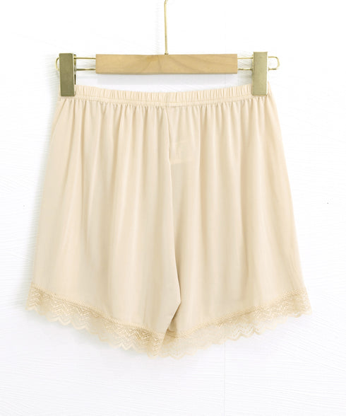 ペチコート レース切り替え下着 見せパン ウエストゴム ペチコートパンツ サラサラ 涼しい キュロット ショート丈 チラ見え防止 インナーウェア 楽ちん 薄手肌着 77XF-018