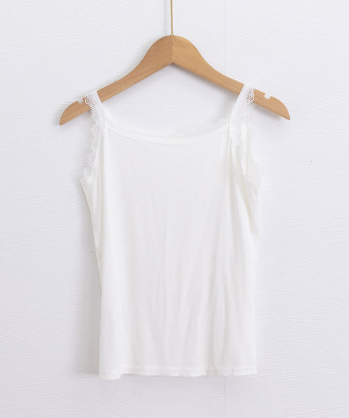 レースキャミソール 重ね着 リブインナー レディースキャミソール 韓国風 ノースリーブトップス 大人可愛い 肌着 薄手 インナーウェア 着回し 夏服 フェミニン 77XF-019