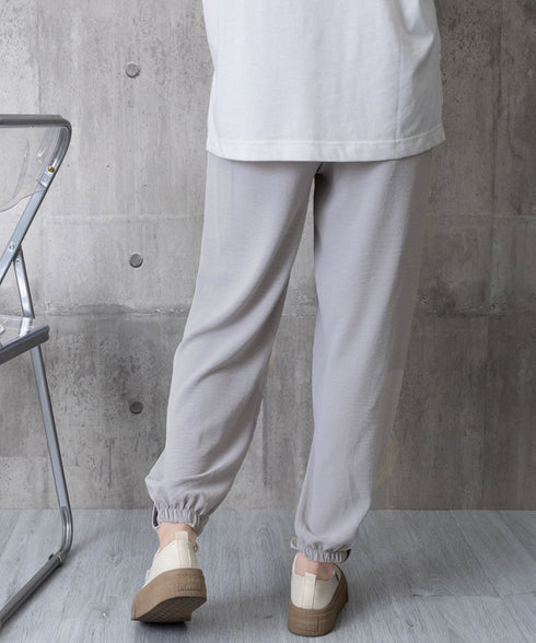 ジョガーパンツ ウエストゴム 春夏ズボン イージーパンツ 韓国風 無地 レディースボトムス 九分丈 ゆったり 薄手 ポケット付き 着回し 裾ゴムパンツ カジュアル 77XINROU-001