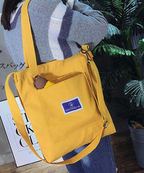 キャンバストートバッグ 大容量 A4 ショルダーバッグ 軽量 カジュアル 2way鞄 通学 肩掛けバッグ 韓国ファッション 斜めがけ エコバッグ お出掛け 77YCAI-001