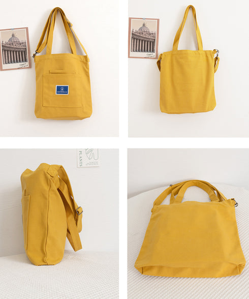 キャンバストートバッグ 大容量 A4 ショルダーバッグ 軽量 カジュアル 2way鞄 通学 肩掛けバッグ 韓国ファッション 斜めがけ エコバッグ お出掛け 77YCAI-001