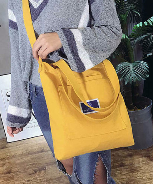 キャンバストートバッグ 大容量 A4 ショルダーバッグ 軽量 カジュアル 2way鞄 通学 肩掛けバッグ 韓国ファッション 斜めがけ エコバッグ お出掛け 77YCAI-001
