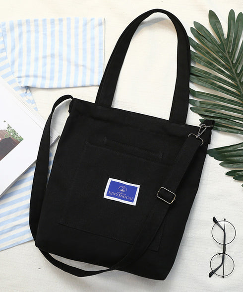 キャンバストートバッグ 大容量 A4 ショルダーバッグ 軽量 カジュアル 2way鞄 通学 肩掛けバッグ 韓国ファッション 斜めがけ エコバッグ お出掛け 77YCAI-001