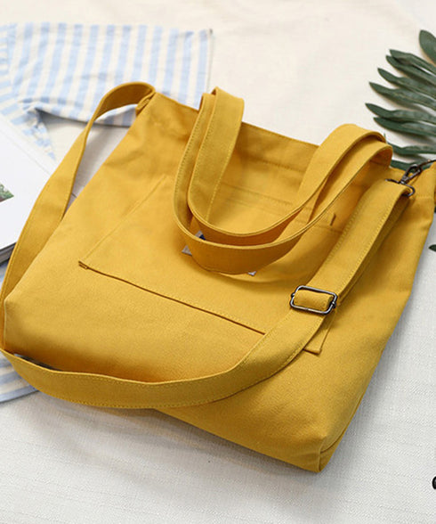 キャンバストートバッグ 大容量 A4 ショルダーバッグ 軽量 カジュアル 2way鞄 通学 肩掛けバッグ 韓国ファッション 斜めがけ エコバッグ お出掛け 77YCAI-001