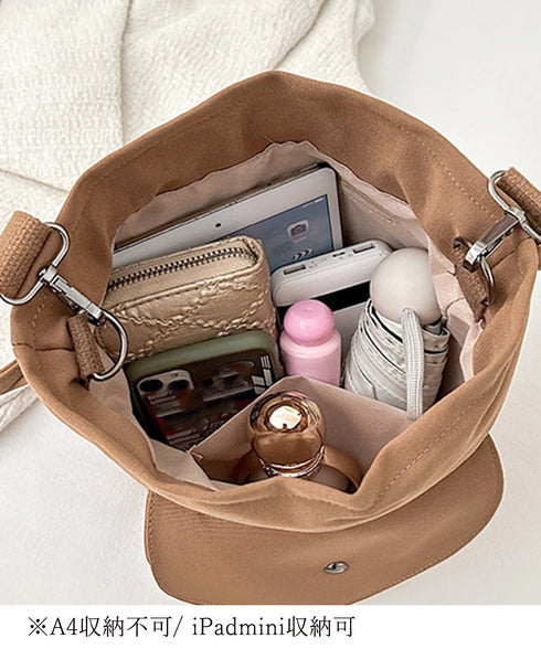 ショルダーバッグ 2wayバケットバッグ 軽量 キャンバスショルダー 韓国風 斜めがけバッグ 大人カジュアル 手提げバッグ ドローストリング 帆布BAG スクエア 77YD-001