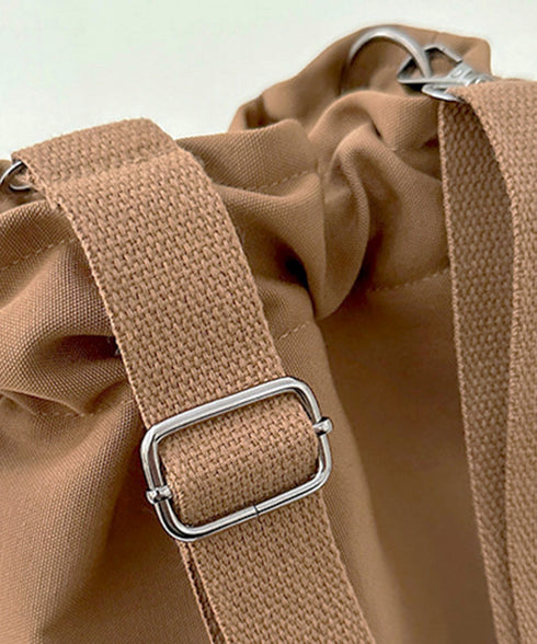 ショルダーバッグ 2wayバケットバッグ 軽量 キャンバスショルダー 韓国風 斜めがけバッグ 大人カジュアル 手提げバッグ ドローストリング 帆布BAG スクエア 77YD-001