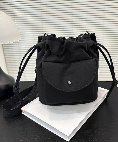 ショルダーバッグ 2wayバケットバッグ 軽量 キャンバスショルダー 韓国風 斜めがけバッグ 大人カジュアル 手提げバッグ ドローストリング 帆布BAG スクエア 77YD-001