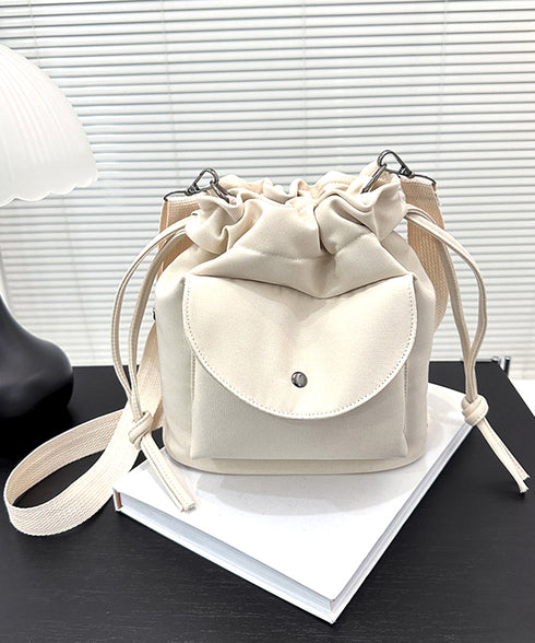 ショルダーバッグ 2wayバケットバッグ 軽量 キャンバスショルダー 韓国風 斜めがけバッグ 大人カジュアル 手提げバッグ ドローストリング 帆布BAG スクエア 77YD-001