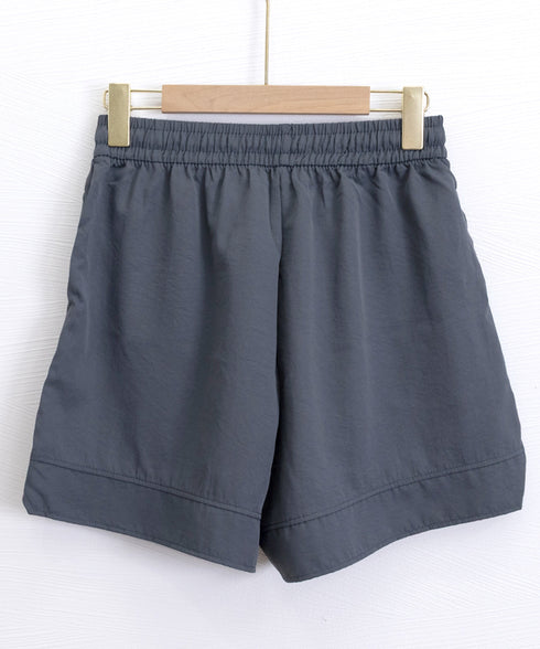 ショートパンツ ウエストゴム レディース 短パン ハイウエスト 韓国風夏服 Aラインボトムス ポケット付き 大人カジュアル 半ズボン 楽ちん ゆったりハーフパンツ 77YIDUN-001