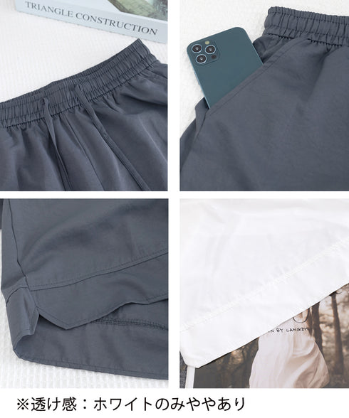 ショートパンツ ウエストゴム レディース 短パン ハイウエスト 韓国風夏服 Aラインボトムス ポケット付き 大人カジュアル 半ズボン 楽ちん ゆったりハーフパンツ 77YIDUN-001