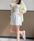 ショートパンツ ウエストゴム レディース 短パン ハイウエスト 韓国風夏服 Aラインボトムス ポケット付き 大人カジュアル 半ズボン 楽ちん ゆったりハーフパンツ 77YIDUN-001