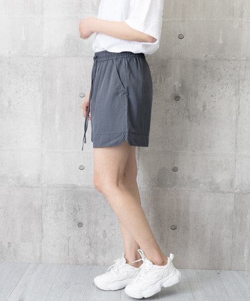 ショートパンツ ウエストゴム レディース 短パン ハイウエスト 韓国風夏服 Aラインボトムス ポケット付き 大人カジュアル 半ズボン 楽ちん ゆったりハーフパンツ 77YIDUN-001