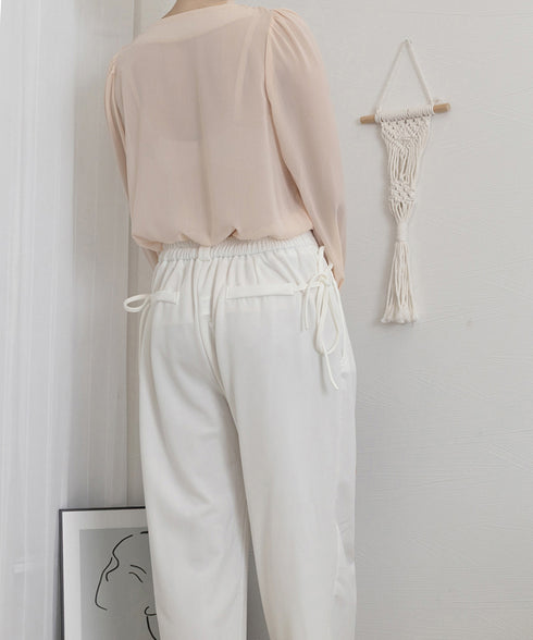 ブラウス ゆったり 長袖トップス 透け感 シアーブラウス レディース フェミニン 通勤OL 大人可愛い シフォンブラウス 体型カバー ラウンドネック 軽やか 無地 77YLMEI-001