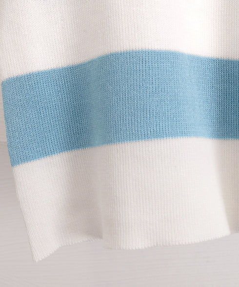 サマーニット ボーダー柄 半袖ニットソー ショート丈ニットトップス へそ出し レディーストップス クルーネック ニットTシャツクロップド 配色ライン カジュアル 77YOUYIH-001