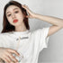 英字ロゴ 半袖Tシャツ ロングT 着やせ トップス カットソー カジュアル 体型カバー 春夏 オルチャン プリントTシャツ ラウンドネック 77YYUAN-002