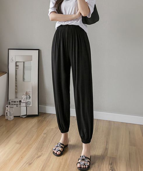 ジョガーパンツ ウエストゴム ゆったり レディース ボトムス 裾ゴム 体型カバー ダンス衣装 ヒップホップ 部屋着 カジュアル 春夏ズボン 無地 イージーパンツ 77ZHBB-001