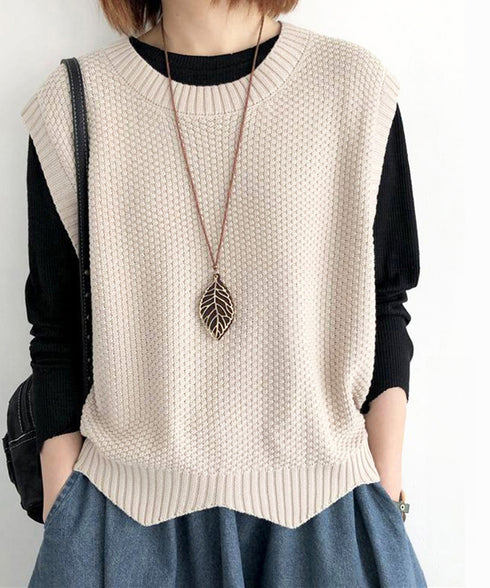 ニットベスト ゆったり 重ね着 春秋冬服 レディース ニットジレ クルーネック ベストセーター 体型カバー 韓国風 ニットチョッキ 袖なしプルオーバー カジュアル 77ZHENX-001