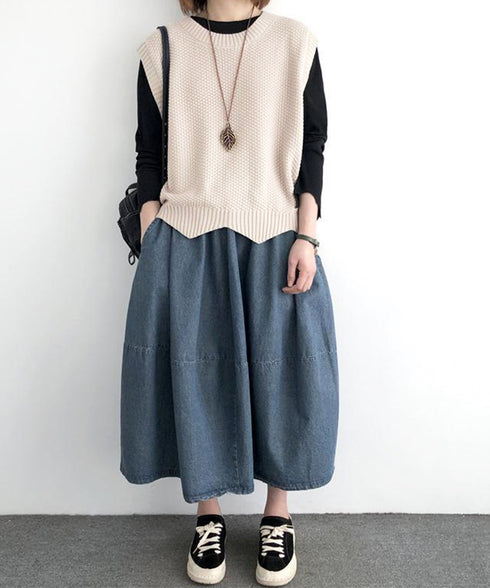 ニットベスト ゆったり 重ね着 春秋冬服 レディース ニットジレ クルーネック ベストセーター 体型カバー 韓国風 ニットチョッキ 袖なしプルオーバー カジュアル 77ZHENX-001