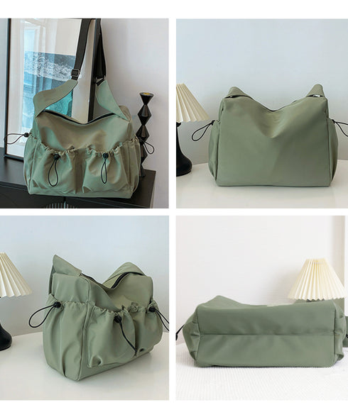 ショルダーバッグ 大容量 ユニセックス鞄 多収納肩掛けバッグ A4対応 マザーズバッグ 韓国ファッション カジュアル 通勤通学 斜めがけバッグ ファスナー開閉 77ZHONGZ-001