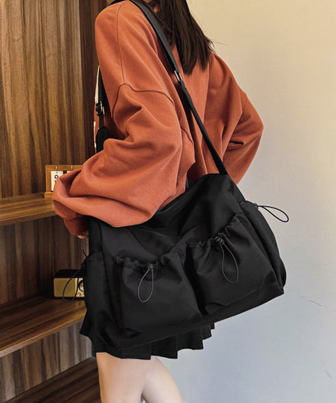 ショルダーバッグ 大容量 ユニセックス鞄 多収納肩掛けバッグ A4対応 マザーズバッグ 韓国ファッション カジュアル 通勤通学 斜めがけバッグ ファスナー開閉 77ZHONGZ-001