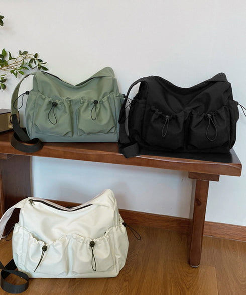 ショルダーバッグ 大容量 ユニセックス鞄 多収納肩掛けバッグ A4対応 マザーズバッグ 韓国ファッション カジュアル 通勤通学 斜めがけバッグ ファスナー開閉 77ZHONGZ-001