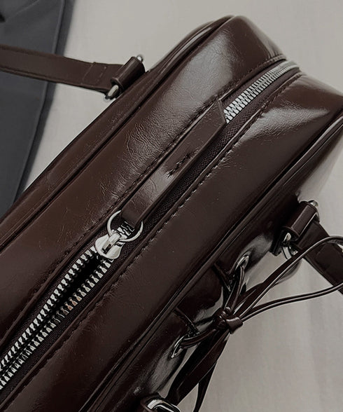 トートバッグ PUレザーバッグ ツヤ感 ハンドバッグ ロングハンドル レディース ミニボストンバッグ 2way鞄 リボン 通勤 韓国ファッション マチありBAG 77ZUNL-001