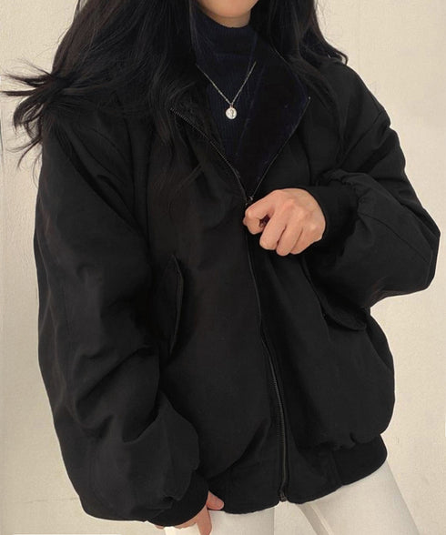 リバーシブルボアパーカージャケット韓国風 レディース もこもこボアアウター ゆったり おしゃれボアブルゾン あったかファージャケットカジュアル冬服 防寒保温暖かい 80GEGE-002