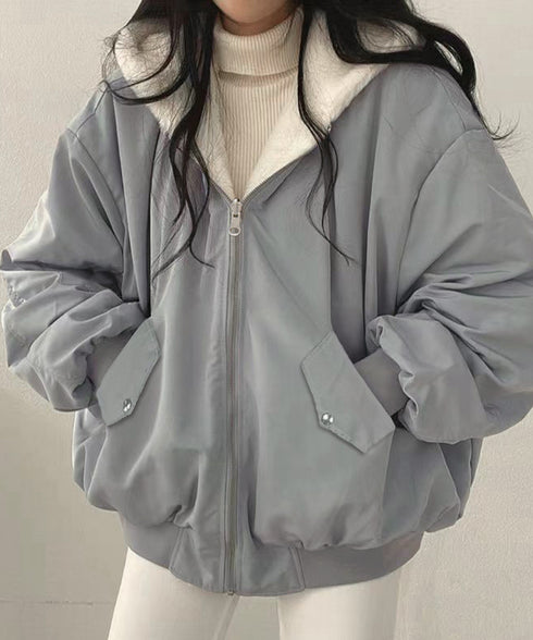 リバーシブルボアパーカージャケット韓国風 レディース もこもこボアアウター ゆったり おしゃれボアブルゾン あったかファージャケットカジュアル冬服 防寒保温暖かい 80GEGE-002