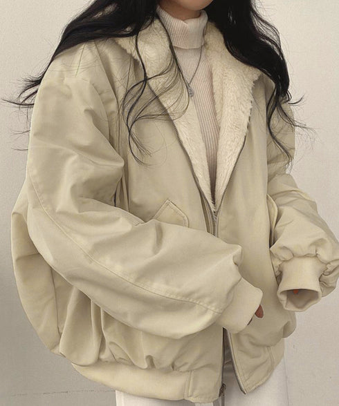 リバーシブルボアパーカージャケット韓国風 レディース もこもこボアアウター ゆったり おしゃれボアブルゾン あったかファージャケットカジュアル冬服 防寒保温暖かい 80GEGE-002