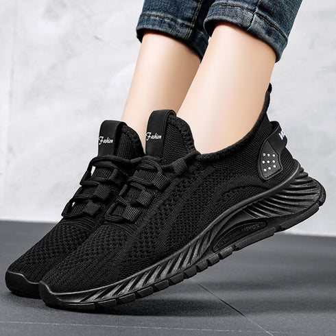 スニーカー レディース ニットスニーカー レースアップローカット メッシュウォーキングシューズ 歩きやすい カジュアル靴 滑りにくい 軽量 通気性スポーツシューズ 80JSHY-003