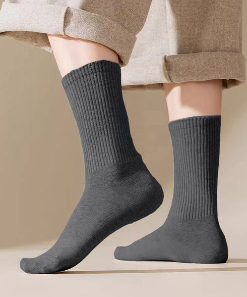 中筒靴下 ローソックス アンクルソックス 長さが選べるソックス レディース 締め付けない靴下無地 蒸れない靴下臭わない ミディアムソックス綿ポリ シンプルソックス 80QIANDA-001