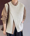 リブニットベスト 前後スリットニットジレ レディース こなれ感ノースリーブニットトップス ラウンドネック 大人カジュアル おしゃれ ゆったり重ね着ニット 韓国風 80QT-001
