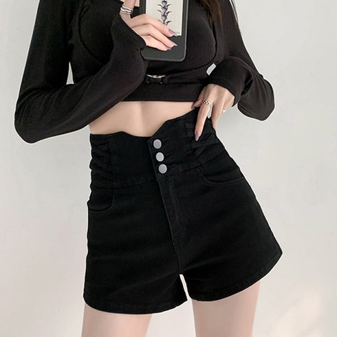デニム ショートパンツ レディース 美脚 セクシー デニム短パン ハイウエスト 可愛い ホットパンツ 脚長 おしゃれ ジーパン オルチャン ミニデニム ボトムス夏 80YIRAN-002
