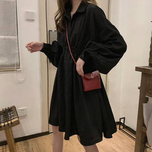 シャツワンピース 長袖 レディース シャツワンピース 長袖 レディース ウエストマーク チュニックワンピ ボリューム袖 おしゃれ ミニワンピース きれいめ 80YT-006