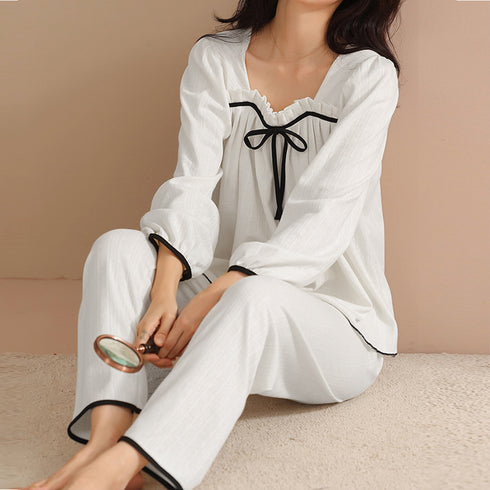 韓国ルームウェア 上下セット レディース 部屋着 セットアップ 長袖 セパレート パジャマ 大人可愛い 寝巻き 2点 セット ナイトウェア 春夏秋冬 部屋着 80YZT-003